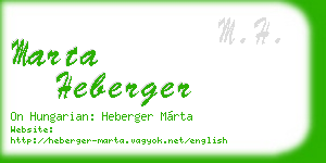 marta heberger business card